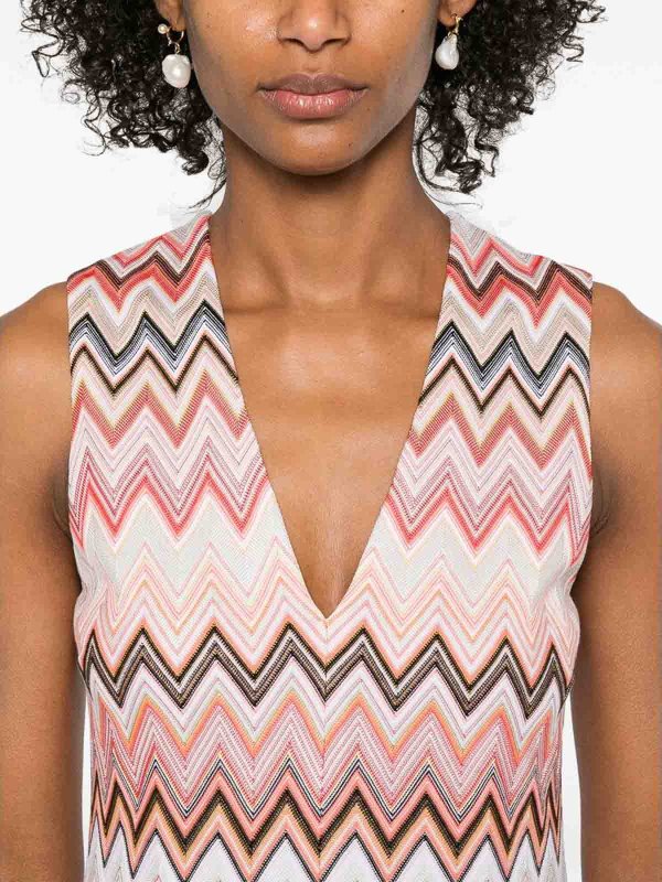 膝丈ドレス - オレンジ shop online: MISSONI