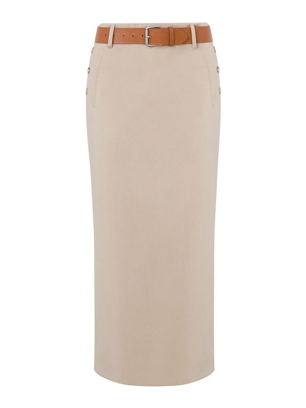 MOSCHINO: Knielange und Midi Röcke - Midirock - Beige