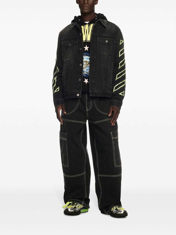 OFF-WHITE: Jeans évasés online - Jean Bootcut - Noir