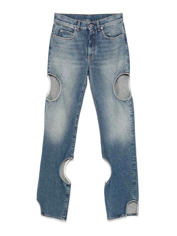 OFF-WHITE: bootcut jeans - Jeans