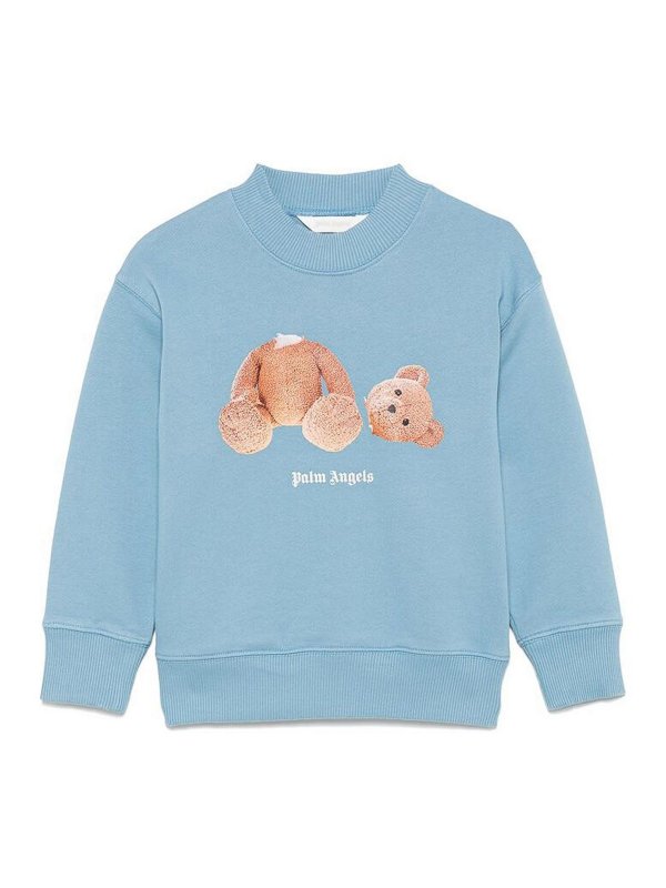 Palm Angels: Suéteres con cuello pico - Suéter Cuello Redondo - Azul