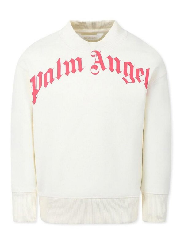 Palm Angels: Pull col rond - Pull Col Rond - Blanc
