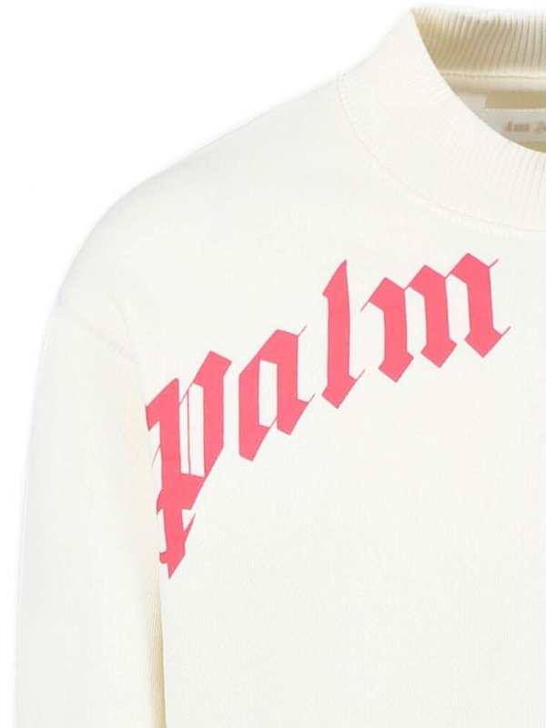 Palm Angels: Pull col rond online - Pull Col Rond - Blanc