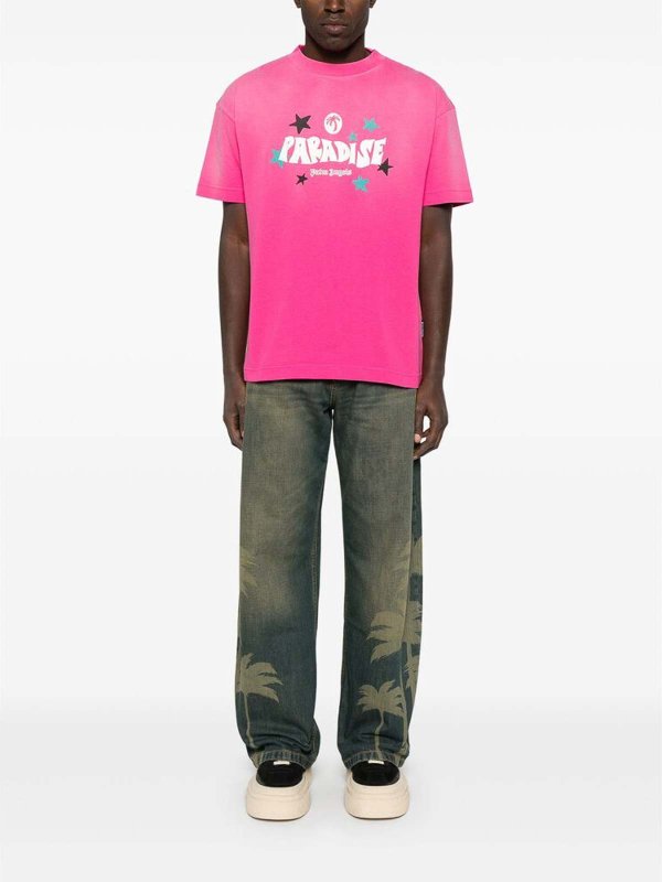 Camiseta - Color Carne Y Neutral shop online: Palm Angels