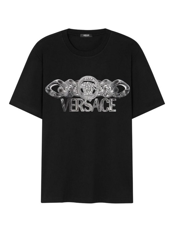 VERSACE: Tシャツ - Tシャツ - 黒