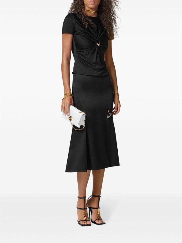 The Best Shops VERSACE: ニーレングススカート＆ミディ丈 - 膝丈/ミディスカート - 黒