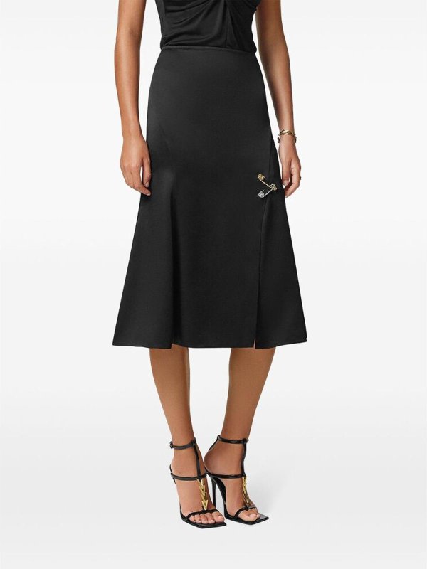 膝丈/ミディスカート - 黒 shop online: VERSACE