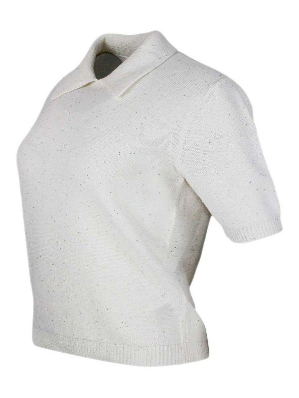 FABIANA FILIPPI: Strickpullover mit Rundhalsausschnitt online - Rundhalspullover - Creme