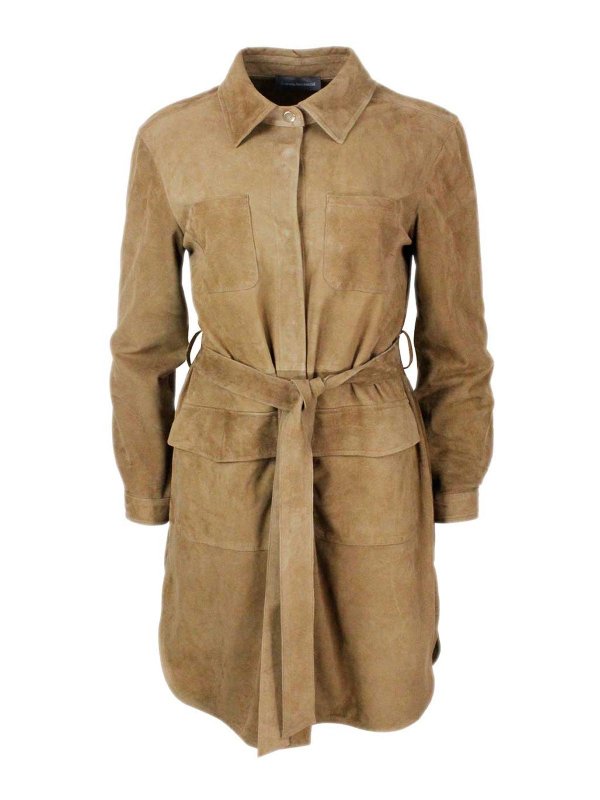 LORENA ANTONIAZZI: Knielange Kleider - Knielanges Kleid - Camel