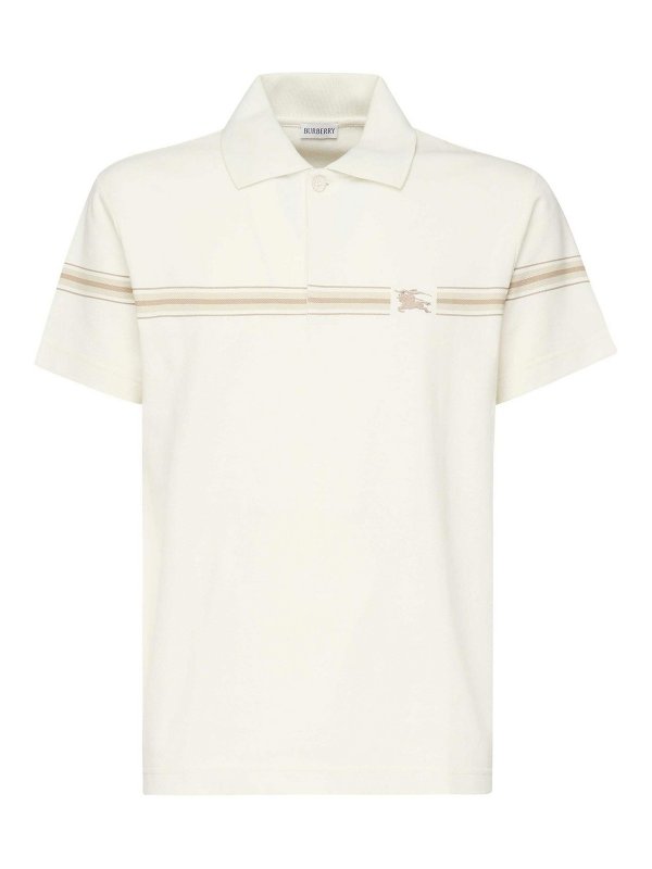 BURBERRY: polo shirts - Striped Cotton Polo Shirt