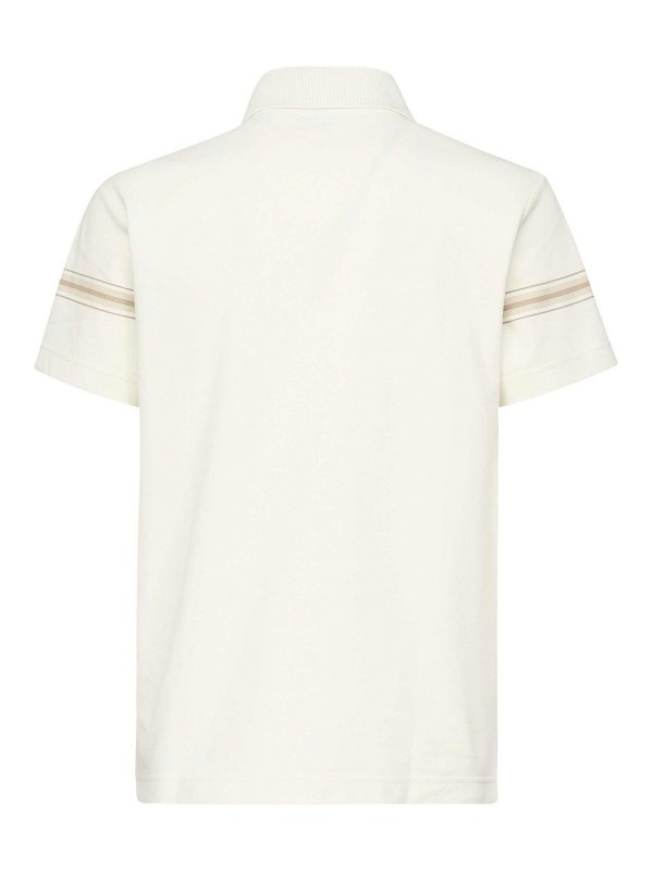 BURBERRY: polo shirts online - Striped Cotton Polo Shirt