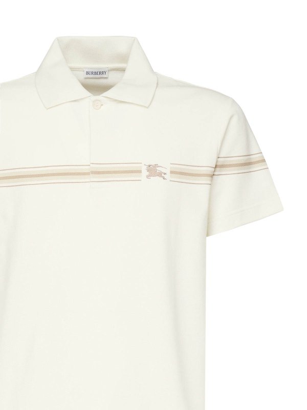 The Best Shops BURBERRY: polo shirts - Striped Cotton Polo Shirt