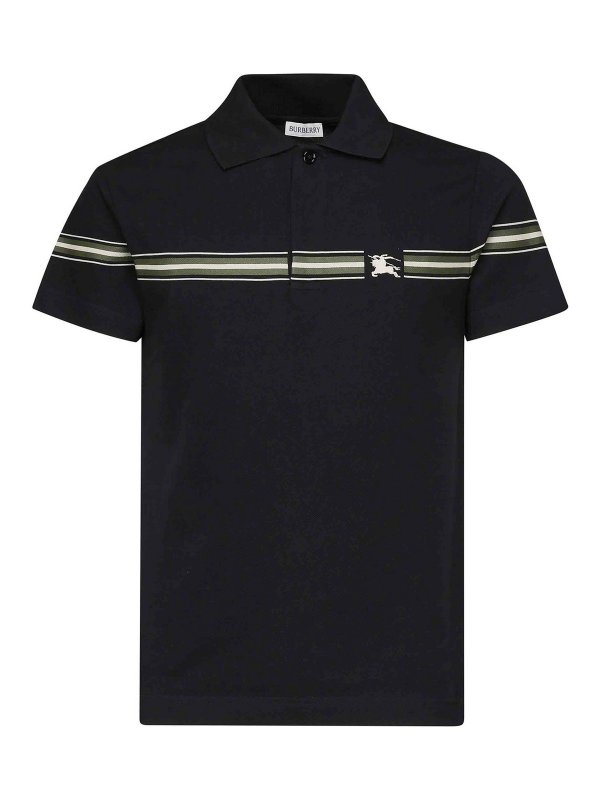 BURBERRY: polo shirts - Striped Cotton Polo Shirt