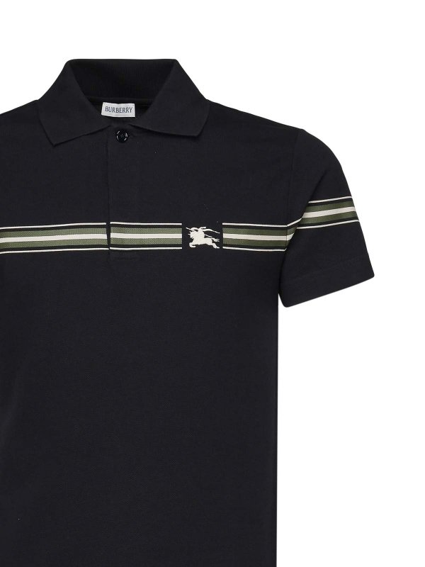 The Best Shops BURBERRY: polo shirts - Striped Cotton Polo Shirt