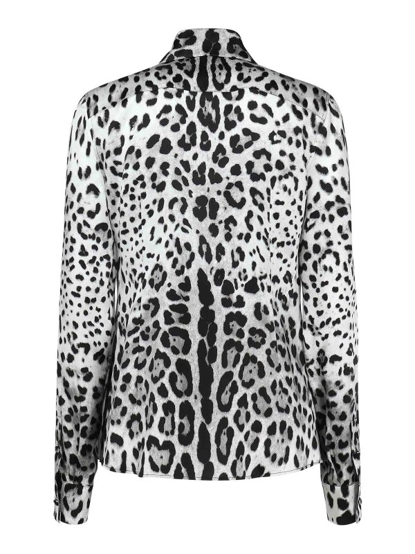 DOLCE & GABBANA: shirts online - Leopard Print Silk Satin Shirt