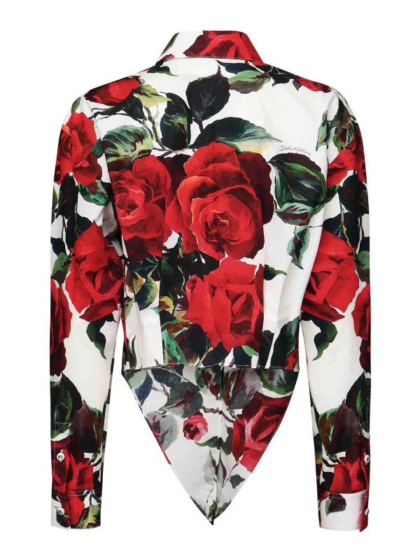 DOLCE & GABBANA: shirts online - Asymmetrical Rose Print Shirt