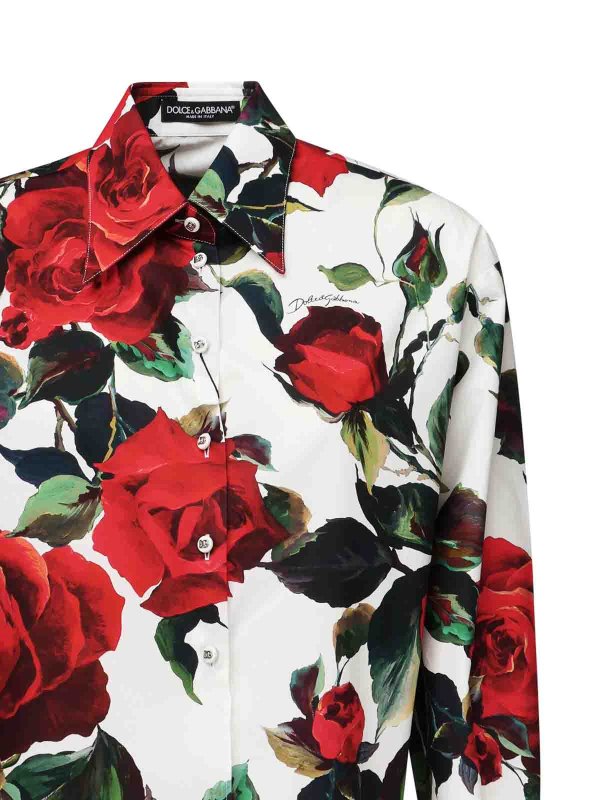 The Best Shops DOLCE & GABBANA: shirts - Asymmetrical Rose Print Shirt