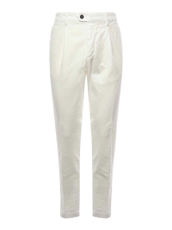 ELEVENTY: casual trousers - White pants