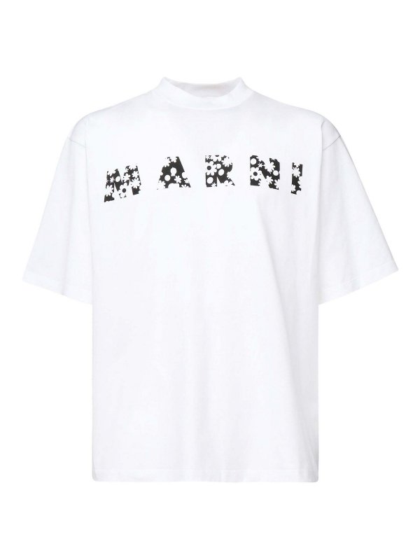 Marni: T-shirts - Kurzes Kleid - Weiß