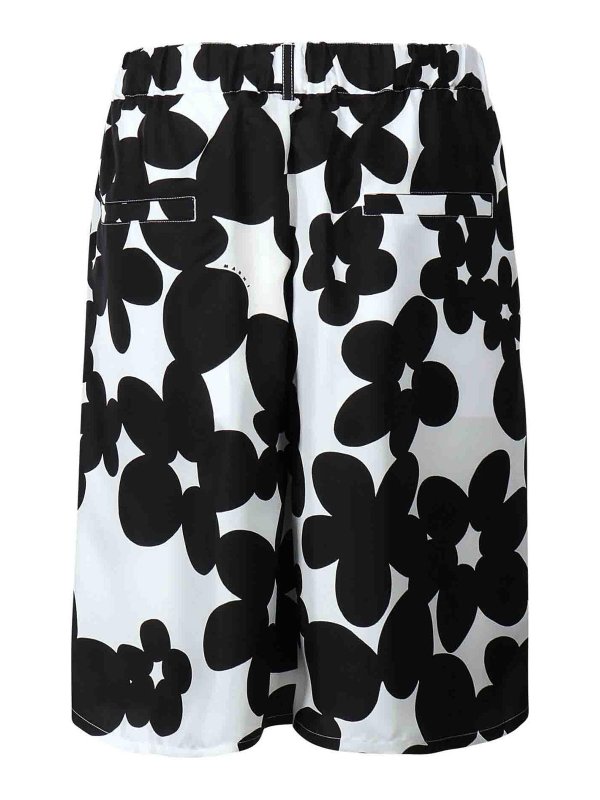 Marni: Trousers Shorts online - Silk Bermuda Shorts With Dillies Print