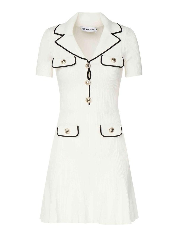 Self Portrait: short dresses - Short Ribbed Dress