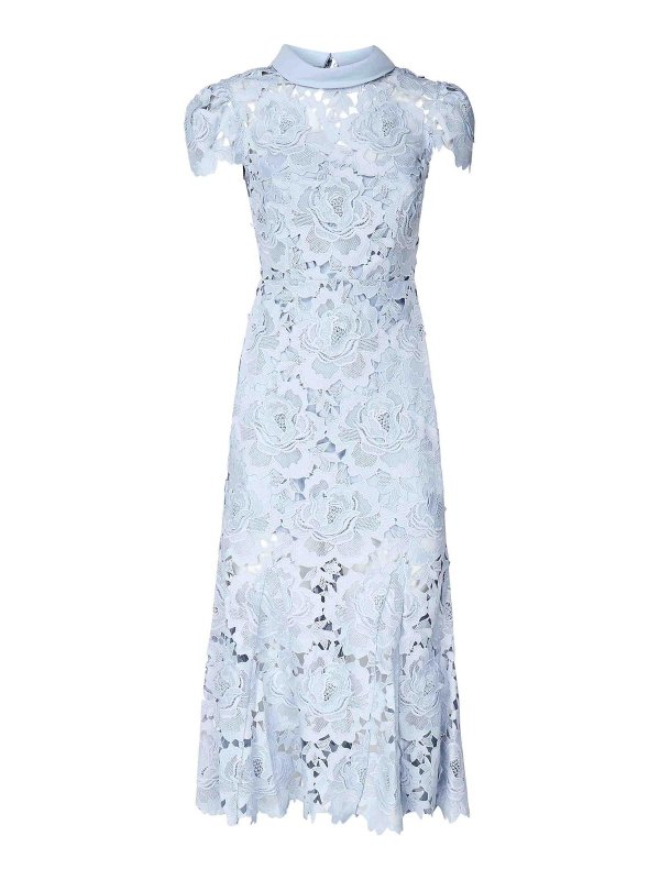 Self Portrait: ニーレングスドレス - 膝丈ドレス - ブルー