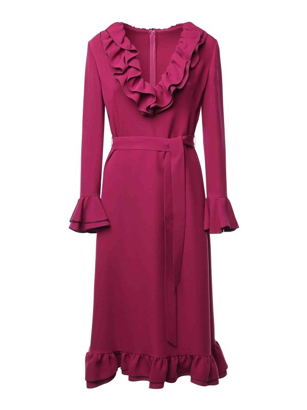 VALENTINO GARAVANI: ニーレングスドレス - 膝丈ドレス - フクシア