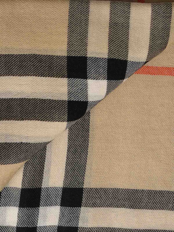 The Best Shops BURBERRY: scarves - Check Pattern Wool Scarf