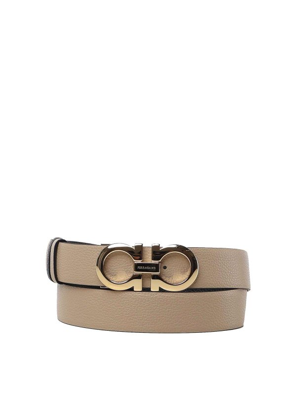 FERRAGAMO: belts - Gancini Reversible And Adjustable Belt
