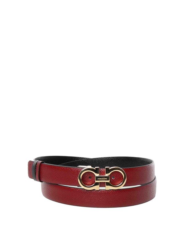 FERRAGAMO: belts - Gancini Reversible And Adjustable Belt