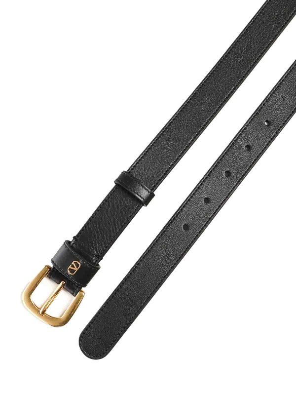 VALENTINO GARAVANI: belts online - Vlogo Signature Belt In Shiny Calfskin