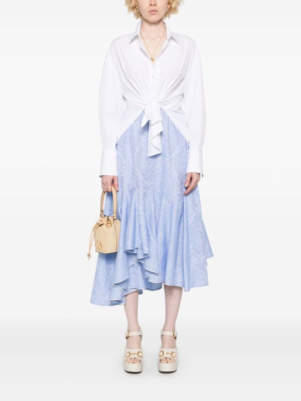 膝丈/ミディスカート - ライトブルー shop online: ETRO