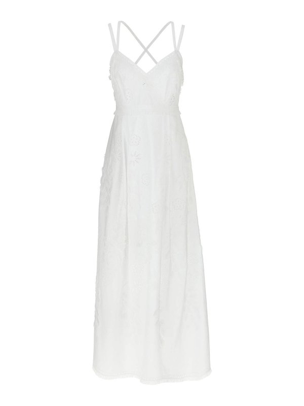 ALBERTA FERRETTI: ニーレングスドレス - 膝丈ドレス - 白