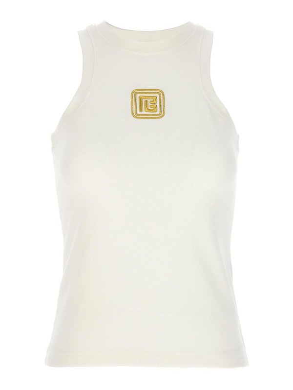 Balmain: Tops und Tank Tops - Top - Weiß