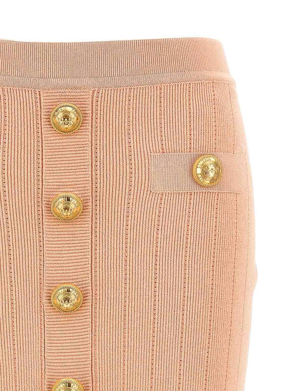 The Best Shops Balmain: ニーレングススカート＆ミディ丈 - 膝丈/ミディスカート - ヌードカラー