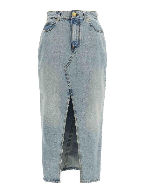 Balmain: Jupes midi et au genou - Jupe Midi - Bleu Clair