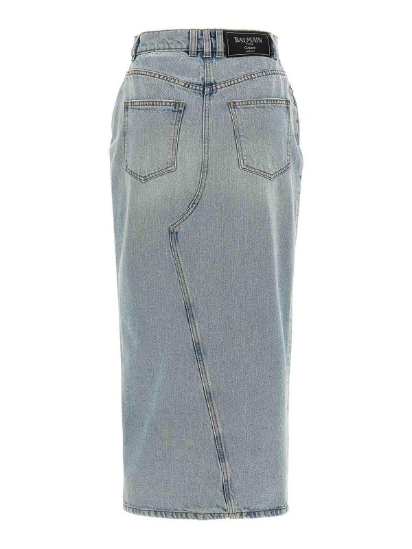 Balmain: Jupes midi et au genou online - Jupe Midi - Bleu Clair
