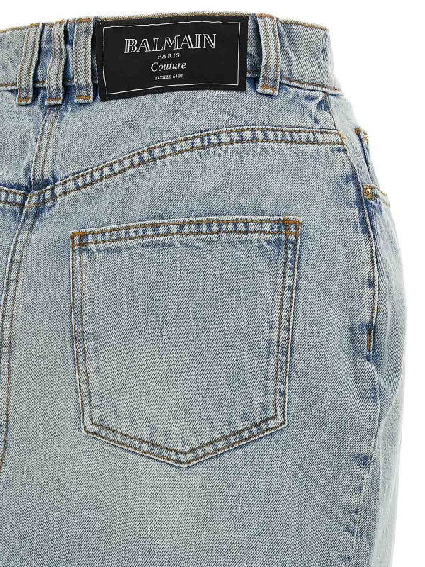 Jupe Midi - Bleu Clair shop online: Balmain