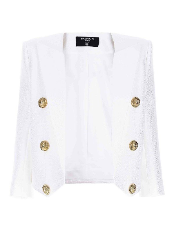 Balmain: Blazer - Blazer - Weiß