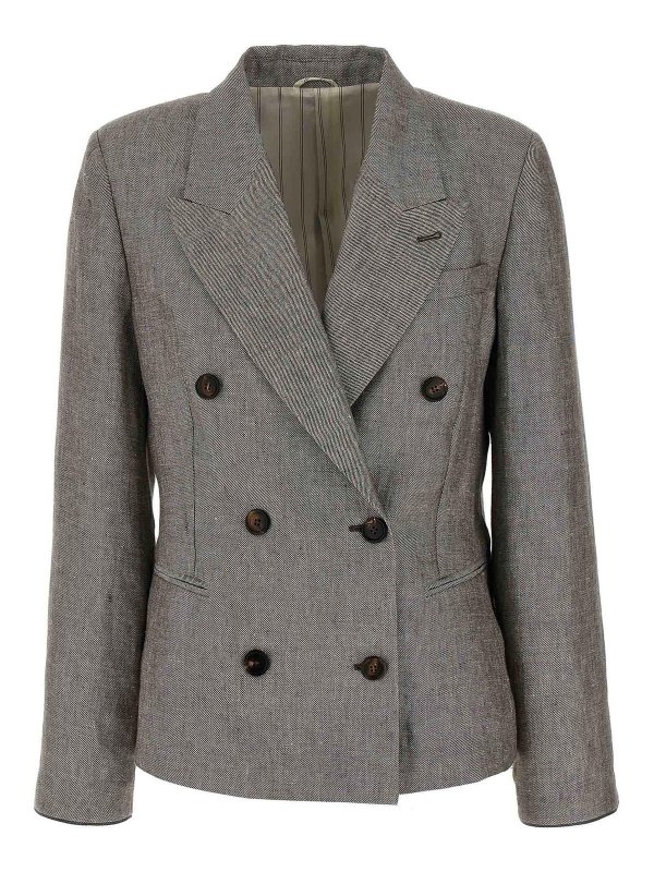 BRUNELLO CUCINELLI: blazers - Double-Breasted Blazer