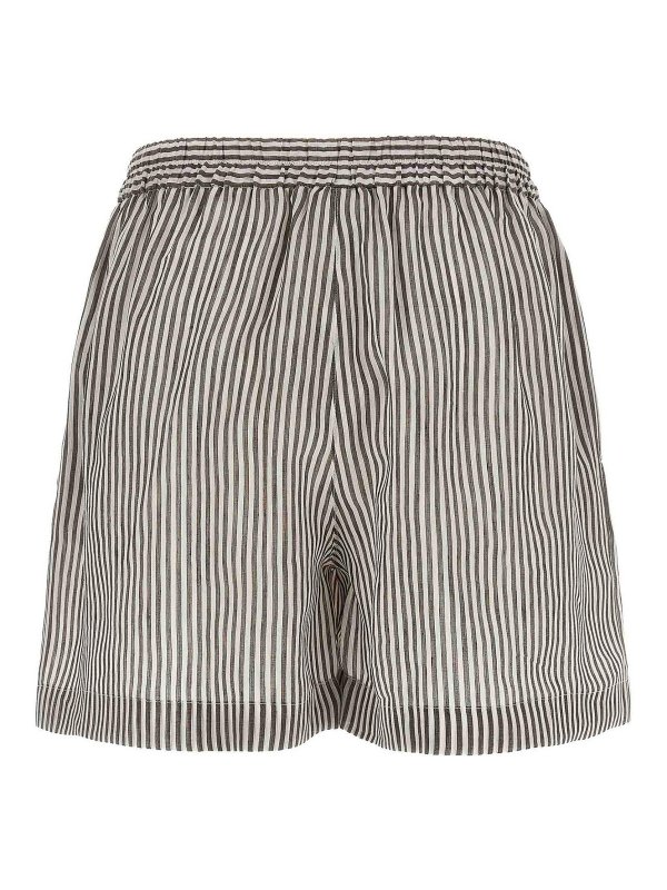 BRUNELLO CUCINELLI: Trousers Shorts online - Striped Linen Bermuda Shorts