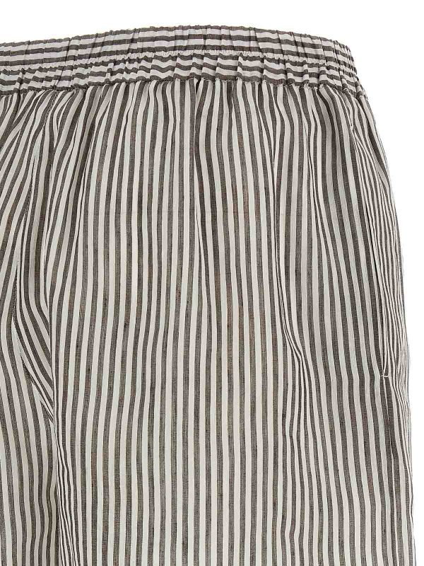 Striped Linen Bermuda Shorts shop online: BRUNELLO CUCINELLI