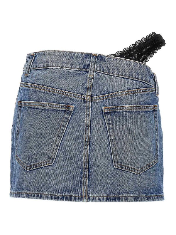 ALEXANDER WANG: mini skirts online - Dip Side Lace Undie Mini Skirt