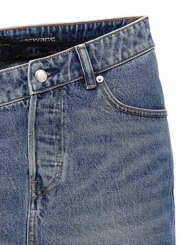 The Best Shops ALEXANDER WANG: mini skirts - Dip Side Lace Undie Mini Skirt