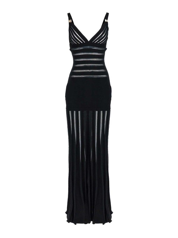 ELISABETTA FRANCHI: Robe longueur genou - Robe Au Genou - Noir