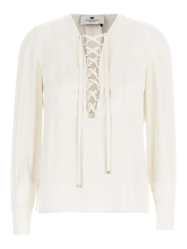 ELISABETTA FRANCHI: ブラウス - ブラウス - 白