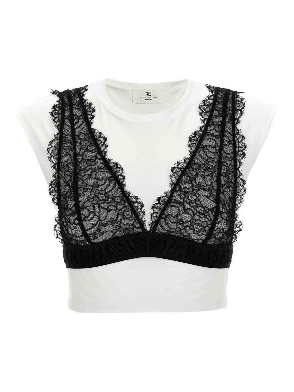 ELISABETTA FRANCHI: Camisetas - Camiseta - Blanco
