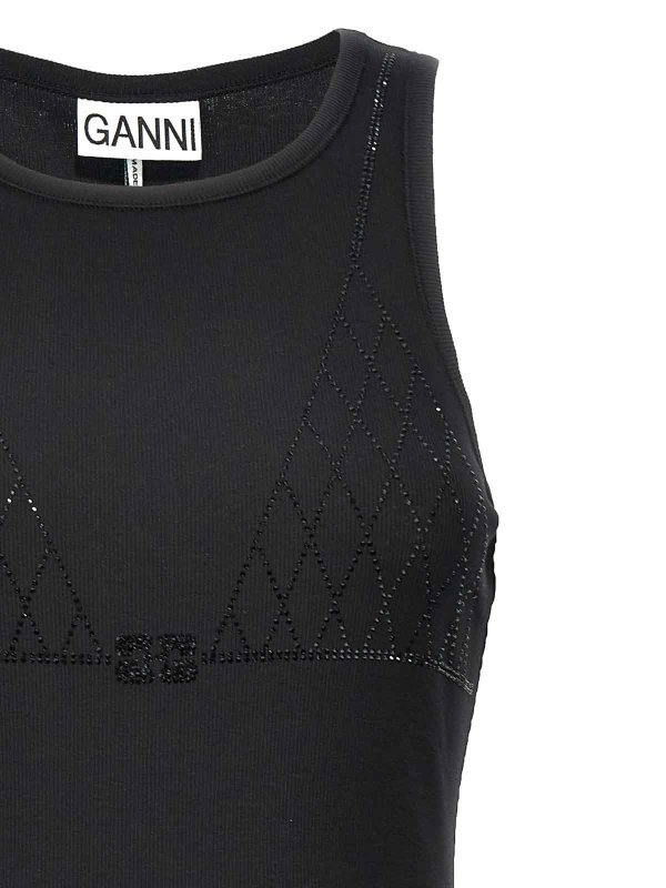 The Best Shops GANNI: Tops & Tank tops - Rhinestone Tank Top