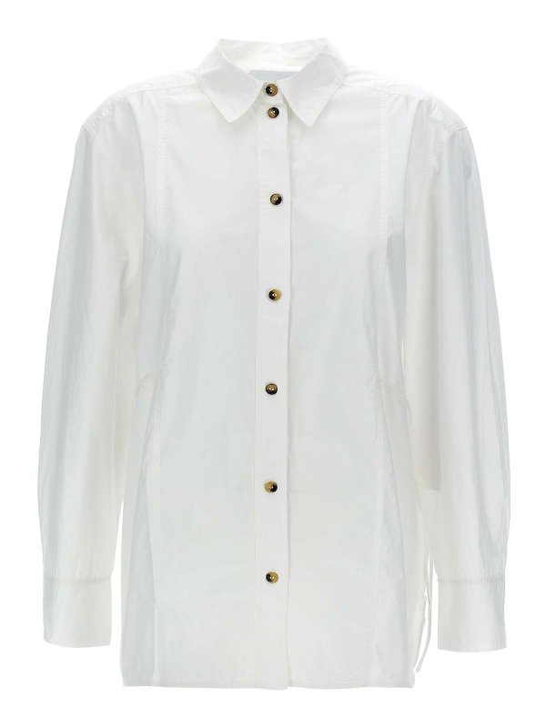 GANNI: shirts - Lace-Up Shirt