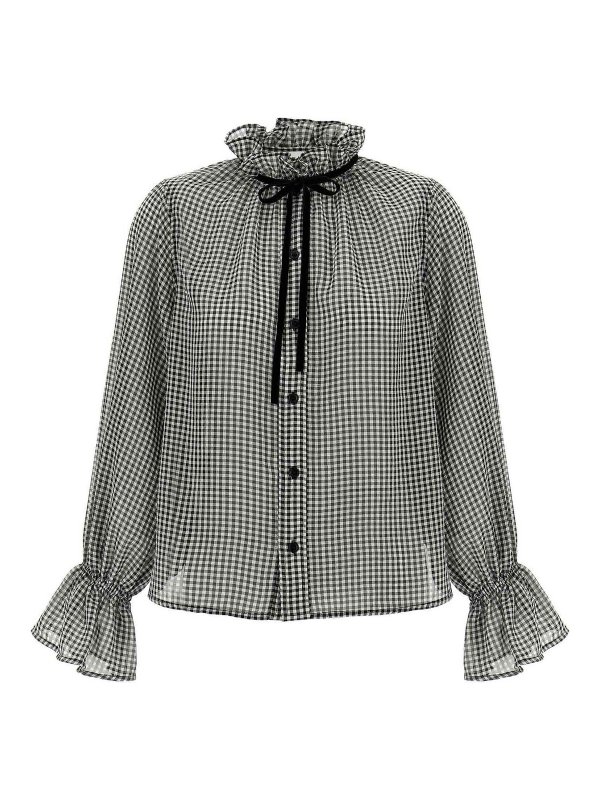 GANNI: Camisas - Camisa - Negro